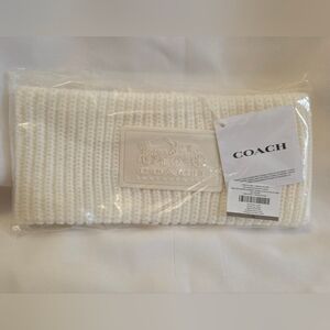 Coach White CableKnit Headband
